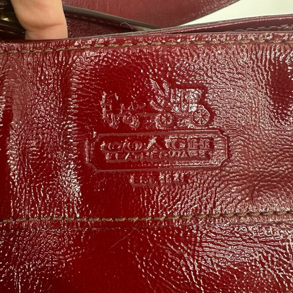 Y2K Coach Shoulder Handbag Zoe Red Patent Leather Authentic E0873-12735 - Picture 4 of 14